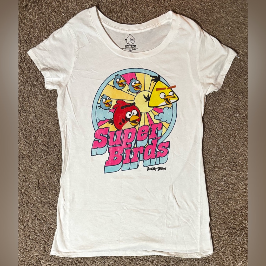 Angry Birds Youth Xl White Angry Birds Graphic Tee Preused Condition